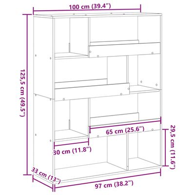 vidaXL Room Divider White 100x33x125.5 cm Engineered Wood