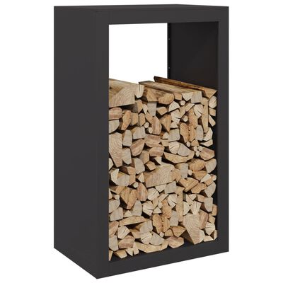 vidaXL Firewood Rack Black 60x40x100 cm Steel