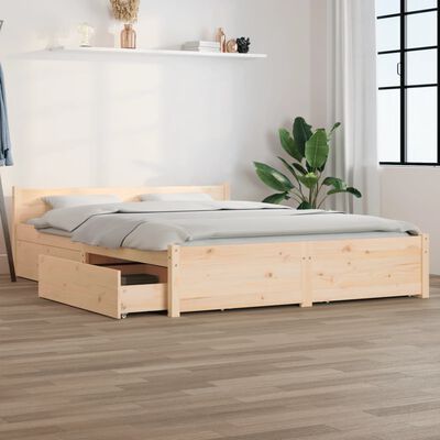 vidaXL Bed Frame without Mattress with Drawers 120x200 cm