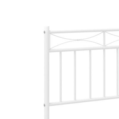 vidaXL Metal Bed Frame without Mattress with Headboard White 80x200 cm