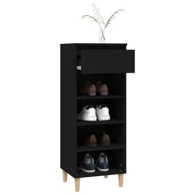 vidaXL Shoe Cabinet Black 40x36x105 cm Engineered Wood