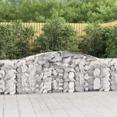 vidaXL Arched Gabion Baskets 10 pcs 400x30x100/120 cm Galvanised Iron