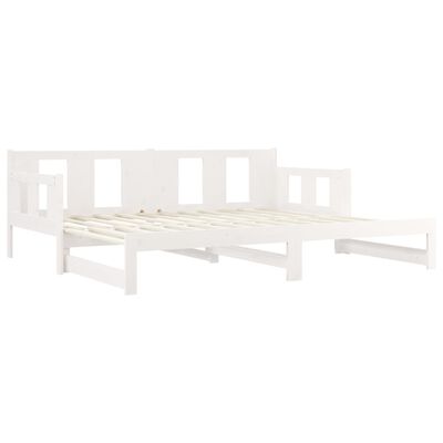 vidaXL Pull-out Day Bed without Mattress White 2x(80x200) cm