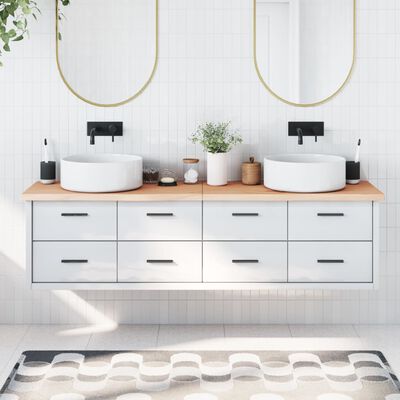 vidaXL Bathroom Countertop 180x60x(2-4) cm Untreated Solid Wood