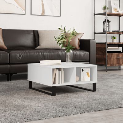 vidaXL Coffee Table High Gloss White 60x60x30 cm Engineered Wood