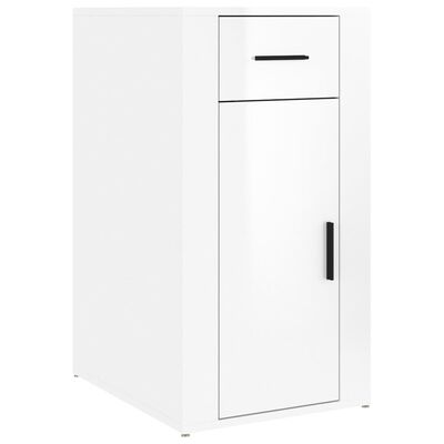 vidaXL Desk Cabinet High Gloss White 40x49x75 cm Engineered Wood