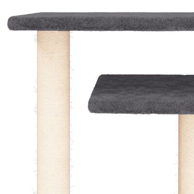 vidaXL Cat Scratching Posts with Platforms Dark Grey 62.5 cm