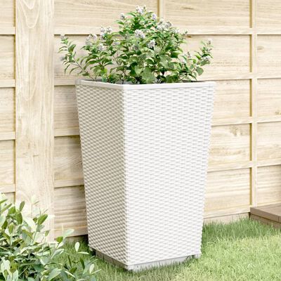 vidaXL Garden Planters 2 pcs White 32.5x32.5x57 cm PP