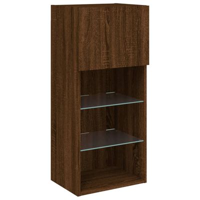 vidaXL 5 Piece TV Wall Units with LED Brown Oak Engineered Wood