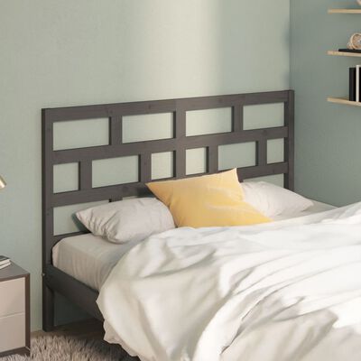 vidaXL Bed Headboard Grey 166x4x100 cm Solid Wood Pine