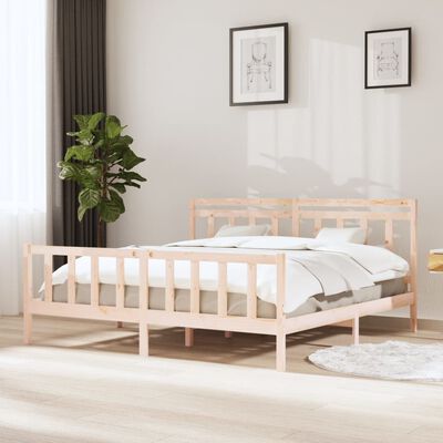 vidaXL Bed Frame without Mattress Solid Wood 200x200 cm (810102+814114)