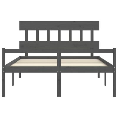 vidaXL Senior Bed without Mattress Grey King Size Solid Wood