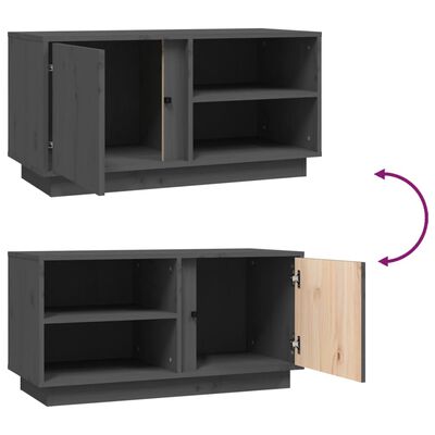 vidaXL TV Cabinet Grey 80x35x40.5 cm Solid Wood Pine