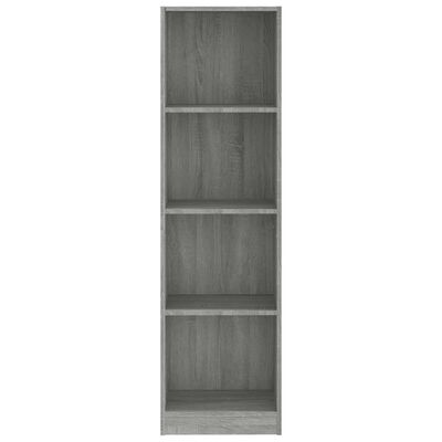 vidaXL 4-Tier Book Cabinet Grey Sonoma 40x24x143 cm Engineered Wood