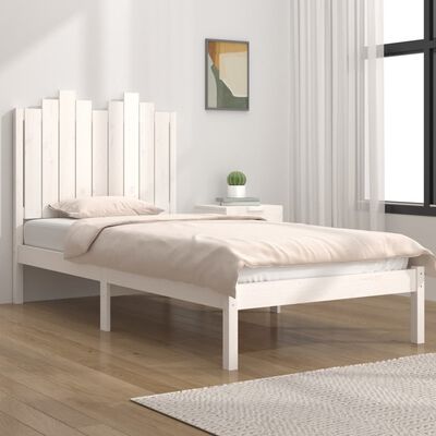 vidaXL Bed Frame White Solid Wood Pine 90x200 cm