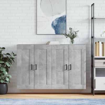 vidaXL Wall Mounted Cabinets 2 pcs Concrete Grey Engineered Wood