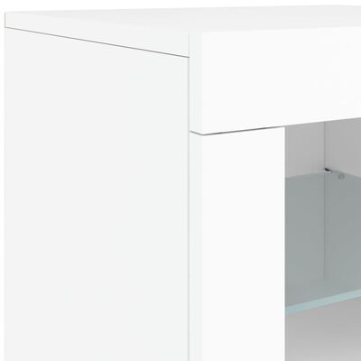 vidaXL Sideboard with LED Lights White 162x37x67 cm