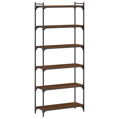 vidaXL Bookcase 6-Tier Brown Oak 80x30x188 cm Engineered Wood