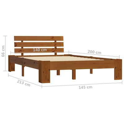 vidaXL Bed Frame without Mattress Honey Brown 140x200 cm Solid Wood Pine