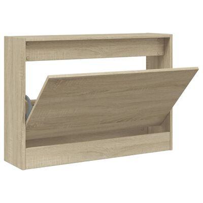 vidaXL Shoe Cabinet Sonoma Oak 80x21x57 cm Engineered Wood