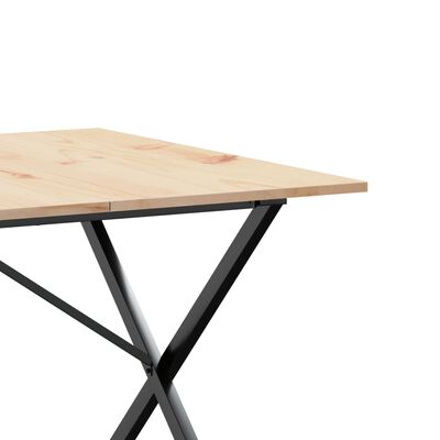 vidaXL Dining Table X-Frame 200x100x75 cm Solid Wood Pine and Cast Iron