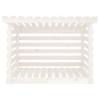 vidaXL Firewood Rack White 108x73x79 cm Solid Wood Pine