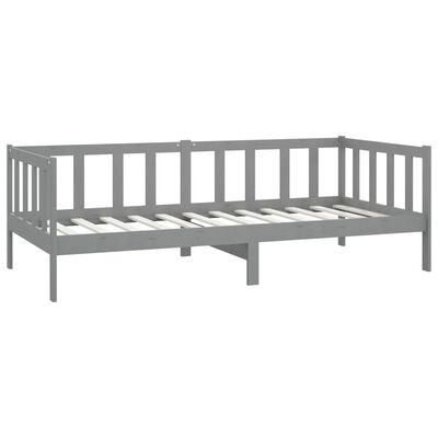 vidaXL Day Bed without Mattress Grey Solid Wood Pine 90x200 cm