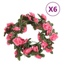 vidaXL Artificial Flower Garlands 6 pcs Red Pink 240 cm