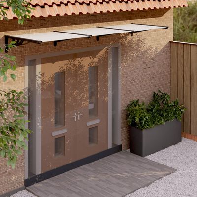 vidaXL Door Canopy Black and Transparent 297.5x90 cm Polycarbonate