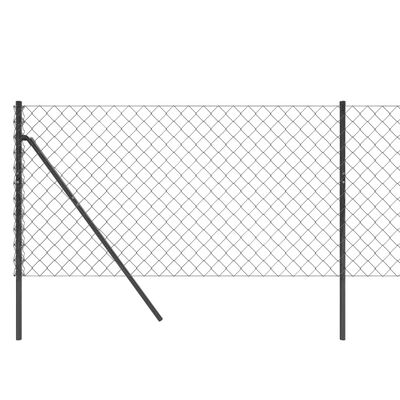 vidaXL Chain Link Fence Anthracite 1.1x25 m