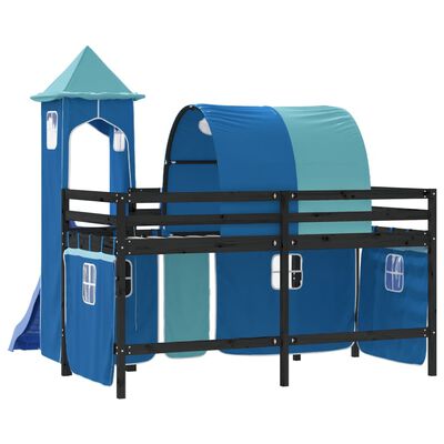 vidaXL Kids' Loft Bed with Tower without Mattress Blue 80x200 cm