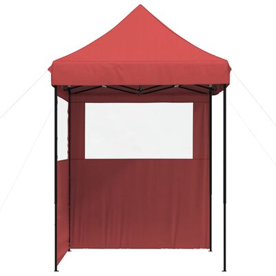 vidaXL Foldable Party Tent Pop-Up with 2 Sidewalls Burgundy