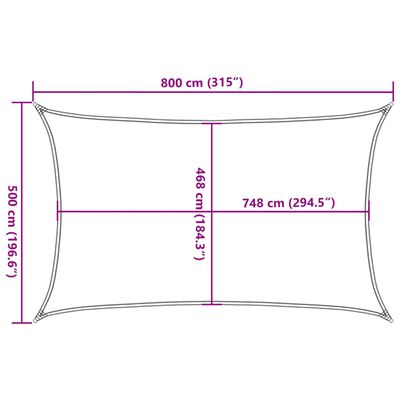 vidaXL Sun Shade Sail Sand 8x5 m 100% Polyester Oxford