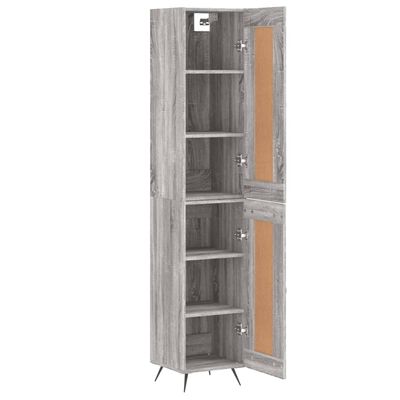 vidaXL Highboard Grey Sonoma 34.5x34x180 cm Engineered Wood