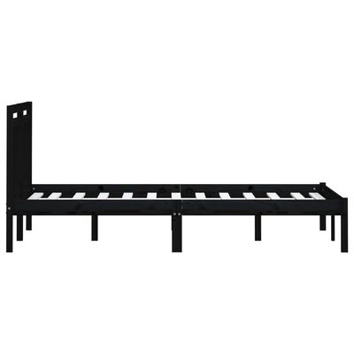 vidaXL Bed Frame without Mattress Black Solid Wood 200x200 cm (810041+814118)