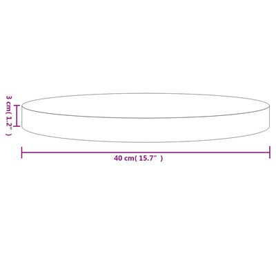 vidaXL Table Top Round White Ø40x3 cm Solid Wood Pine