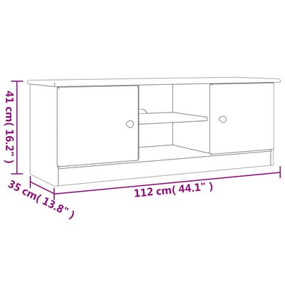 vidaXL TV Cabinet ALTA 112x35x41 cm Solid Wood Pine