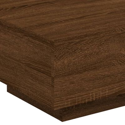 vidaXL Coffee Table with LED Lights Brown Oak 55x55x31 cm