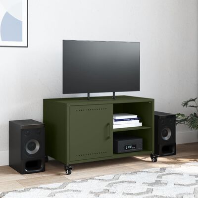 vidaXL TV Cabinet Olive Green 68x39x43.5 cm Steel