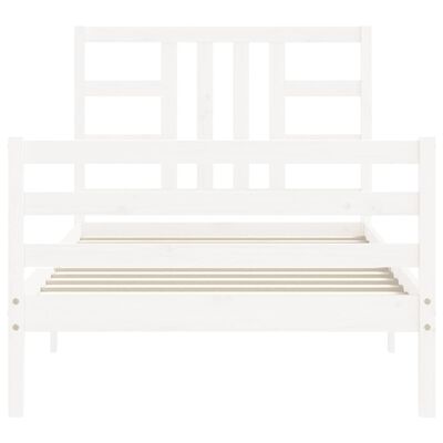 vidaXL Bed Frame without Mattress White 90x200 cm Solid Wood Pine