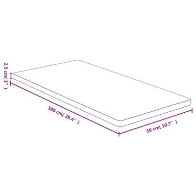 vidaXL Table Top 50x100x2.5 cm Bamboo