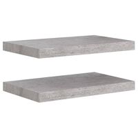 vidaXL Floating Wall Shelves 2 pcs Concrete Grey 50x23x3.8 cm MDF