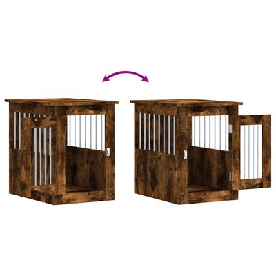 vidaXL Dog Crate Furniture Smoked Oak 45x62x59 cm Engineered Wood