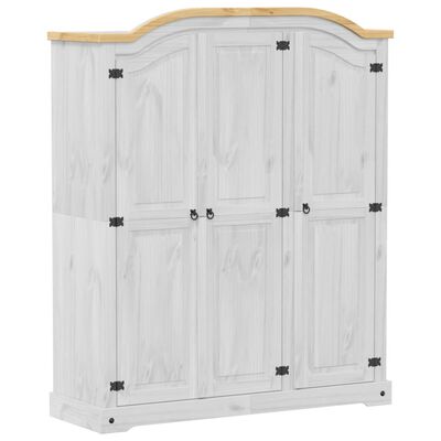 vidaXL Wardrobe Corona White 151.5x52x186 cm Solid Wood Pine