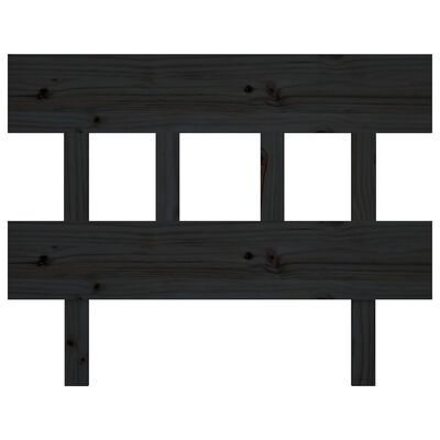 vidaXL Bed Headboard Black 93.5x3x81 cm Solid Wood Pine