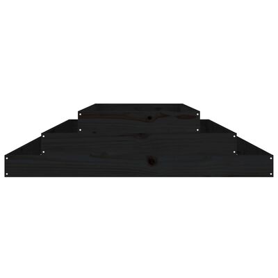 vidaXL Planter Black 110x110x27 cm Solid Wood Pine