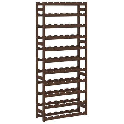 vidaXL Wine Rack for 77 Bottles Brown Solid Wood Pine