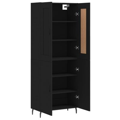 vidaXL Highboard Black 69.5x34x180 cm Engineered Wood