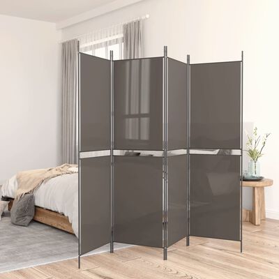 vidaXL 5-Panel Room Divider Anthracite 250x180 cm Fabric