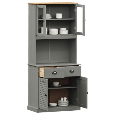 vidaXL Highboard VIGO Grey 78x40x175 cm Solid Wood Pine